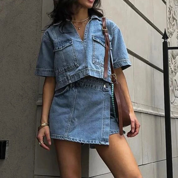 Chic Denim Streetwear Set