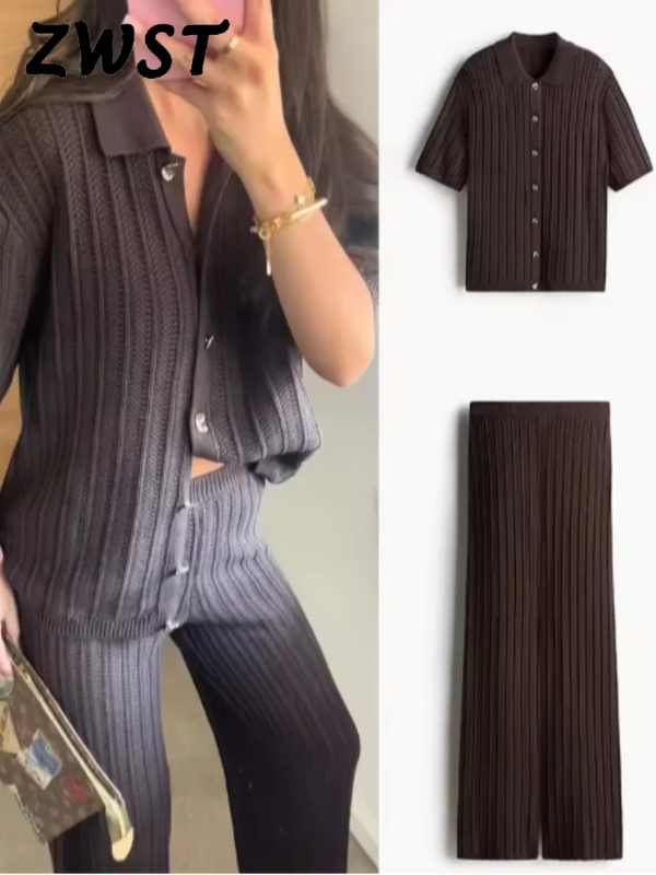 Cozy Knitted Pants Set
